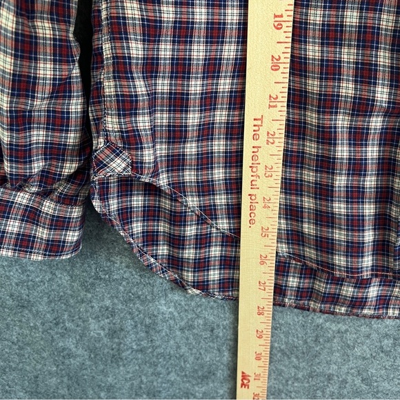 HARTFORD Plaid Cotton Long Sleeve Button Up Blouse Micro Collar Size 2 (US 6) - Picture 10 of 11